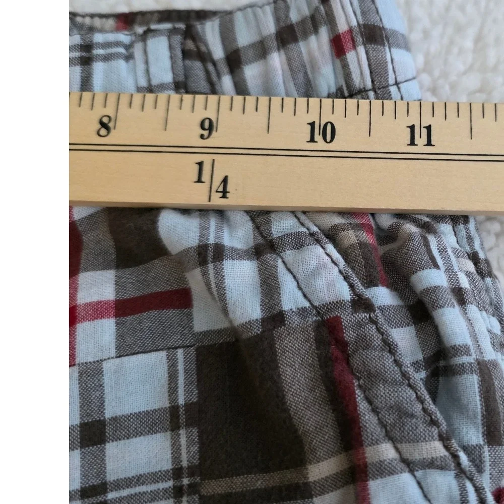 Gymboree Shorts Boys‎ 7 Brown Plaid Cotton Shorts Elastic Waist